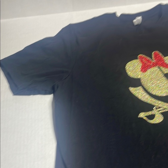 Disney Minnie Mouse Pirate skull black and Gold Glitter women’s t size XL - Picture 5 of 8